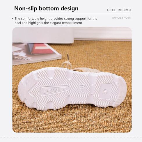 Tangchen Muffin Sandals ، 2023 New Antroved Contraving Cutout Cutout Lace-Up Muffin Sandals ، Women Women Summer Toe Platform Sandals ، Peap Toe Widges for Women in Saudi Arabia
