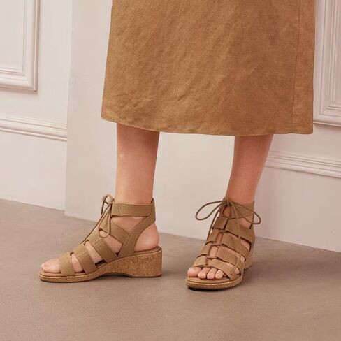 VIVAIA Heidi Round Toe Summer all-match Strap Wedge Sandals in Saudi Arabia