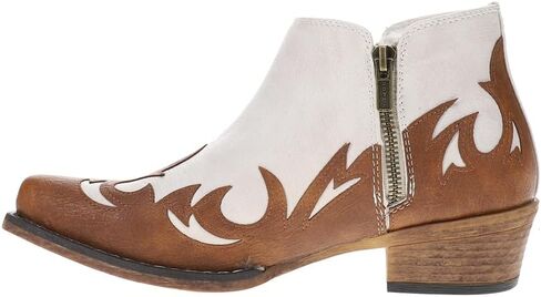 Roper Womens Lorene Toolding Tooln Snip Toe Boots Casual Boots Onkle Low Heel 1-2 " - Brown ، White in Kuwait
