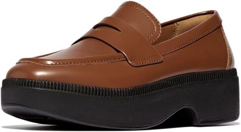 Fitflop Women's F-Luma Box-Leather-Leather Demi-Wedge Penny Laiders in Saudi Arabia