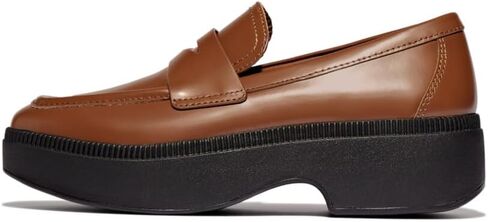 Fitflop Women's F-Luma Box-Leather-Leather Demi-Wedge Penny Laiders in Saudi Arabia