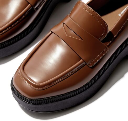 Fitflop Women's F-Luma Box-Leather-Leather Demi-Wedge Penny Laiders in Saudi Arabia
