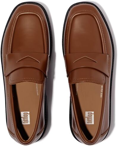 Fitflop Women's F-Luma Box-Leather-Leather Demi-Wedge Penny Laiders in Saudi Arabia
