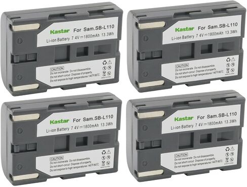 Kastar SB-L110 Battery 1-Pack Pack البديل لـ Samsung VP-D33 و VP-D34 و VP-D39 و VP-D390 و VP-D5000 VP-D5000 (I) VP-D5000i و VP-D530 و VP-D55 و VP-D590 VP-D590I و VP-D60 ، VP-D6040 in Kuwait