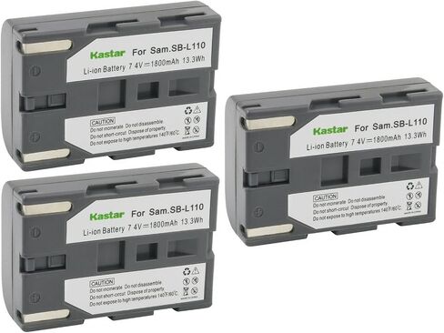 Kastar SB-L110 Battery 1-Pack Pack البديل لـ Samsung VP-D33 و VP-D34 و VP-D39 و VP-D390 و VP-D5000 VP-D5000 (I) VP-D5000i و VP-D530 و VP-D55 و VP-D590 VP-D590I و VP-D60 ، VP-D6040 in Kuwait