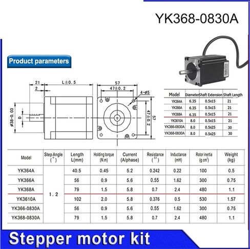 Stepper Motor Driver Kit 3 Phase YK368-0830A+YKD3505M Series for Computerized Numerical Control Router Engraving Milling Machine CO2 Laser Cutting in Saudi Arabia