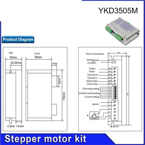 Stepper Motor Driver Kit 3 Phase YK368-0830A+YKD3505M Series for Computerized Numerical Control Router Engraving Milling Machine CO2 Laser Cutting in Saudi Arabia