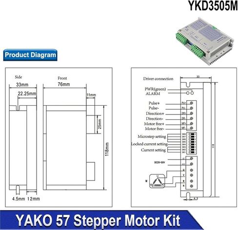 Stepper Motor Driver Kit 3 Phase YK368-0830A+YKD3505M Series for Computerized Numerical Control Router Engraving Milling Machine CO2 Laser Cutting in Saudi Arabia