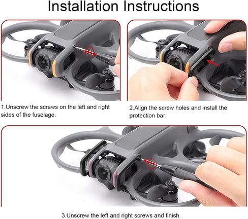 Evtscan Drone Camera Stabilizer Bumper Lens Protector Bar Aluminoy Aluminium anti Collision Drone Pumper for Avata 2 (Red) in Kuwait