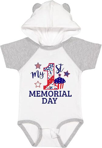 inktastic My 1st Memorial Day with Cupcake and Stars Baby Bodysuit in Kuwait