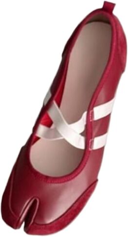 Tabi Shoes Split Toe Leather Mary Janes Flats with Laces for Women Girls Ballet Summer Sandals Non Slip Lightweight Round Toe Wide Width Casual Cute Y2K Kawaii Pumps Spring Fall Outdoors in Saudi Arabia