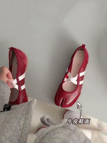 Tabi Shoes Split Toe Leather Mary Janes Flats with Laces for Women Girls Ballet Summer Sandals Non Slip Lightweight Round Toe Wide Width Casual Cute Y2K Kawaii Pumps Spring Fall Outdoors in Saudi Arabia