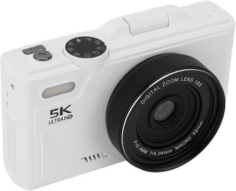 5K HD & 75MP Digital Camera 18X Digital Zoom - WiFi Vlogging Camera for Photography & Video, Autofocus, 3 Inch Screen, 128GB(Not Included), 1150mAh (Black) in Saudi Arabia