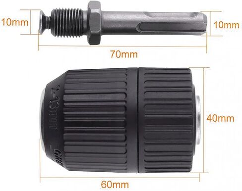2Pcs/Set Manual Drill Bits Adapter 10/13mm Drill Chuck Adapter with Round Shank Connector Converter Tool Chuck(10mm) in Saudi Arabia
