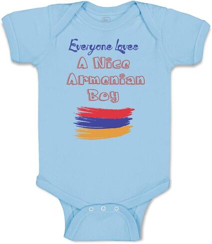 Custom Baby Bodysuit Everyone Loves A Nice Armenian Boy Armenia Funny Cotton in Saudi Arabia