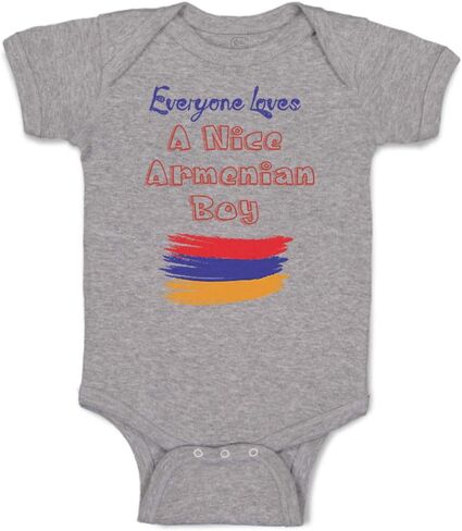 Custom Baby Bodysuit Everyone Loves A Nice Armenian Boy Armenia Funny Cotton in Saudi Arabia