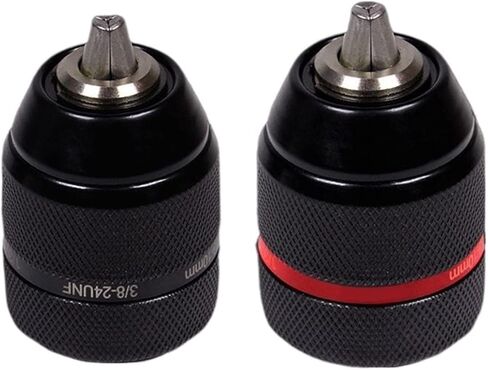 Keyless Drill Chuck Converter 0.8-13mm Self-Tighten Drill Chuck 3/8"- 24UNF Thread Quick Change Adapter Hand Drill Chuck Chuck(13mm (Range 2-13mm)) in Saudi Arabia