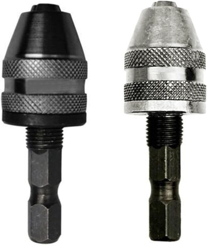 2pcs 0.5-3.6mm Keyless Drill Chuck Electric Drill Screwdriver Impact Driver Adapter Mini Collet 1/4'' Hex Shank Quick Change Adapter Chuck(Black) in Saudi Arabia