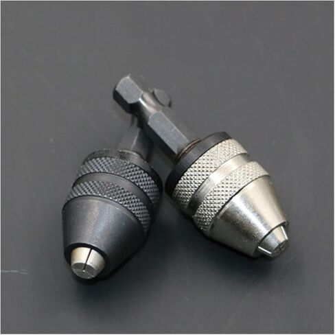 2pcs 0.5-3.6mm Keyless Drill Chuck Electric Drill Screwdriver Impact Driver Adapter Mini Collet 1/4'' Hex Shank Quick Change Adapter Chuck(Black) in Saudi Arabia