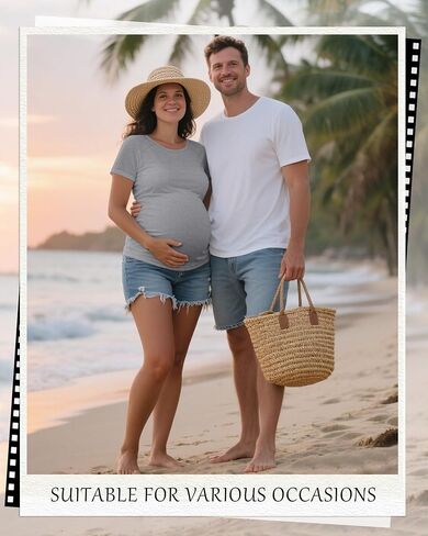 4 Pack Women's Maternity Shirts Raglan Short Sleeve Maternity Top Crew Neck Casual Pregnancy Clothes in Kuwait