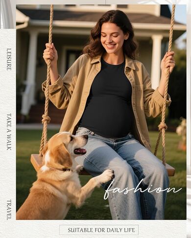 4 Pack Women's Maternity Shirts Raglan Short Sleeve Maternity Top Crew Neck Casual Pregnancy Clothes in Kuwait