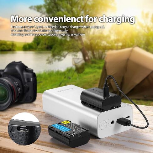 Enegon LP-E6 USB C Battery Charging Brateghing 2000mAh (2 pack) مع 2 في 1 كابل USB-C لشحن Canon EOS R5 ، R6 ، R7 ، 5D II/III/IV 6D ، 6D II ، 7D ، 7D II ، 60D ، 70D ، 80D ، 90D DIGITAL CAMERA in Saudi Arabia