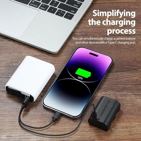 Enegon LP-E6 USB C Battery Charging Brateghing 2000mAh (2 pack) مع 2 في 1 كابل USB-C لشحن Canon EOS R5 ، R6 ، R7 ، 5D II/III/IV 6D ، 6D II ، 7D ، 7D II ، 60D ، 70D ، 80D ، 90D DIGITAL CAMERA in Saudi Arabia