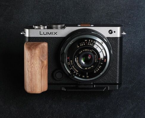 Wood L Handle Hand Grip + Aluminum Alloy Baseplate for lu Mix S9 Camera (Desert Iron + Black Base) in Saudi Arabia