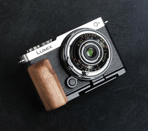 Wood L Handle Hand Grip + Aluminum Alloy Baseplate for lu Mix S9 Camera (Desert Iron + Black Base) in Saudi Arabia