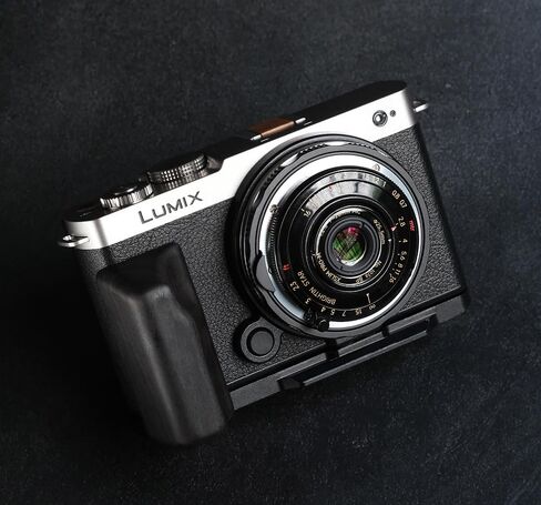 Wood L Handle Hand Grip + Aluminum Alloy Baseplate for lu Mix S9 Camera (Desert Iron + Black Base) in Saudi Arabia