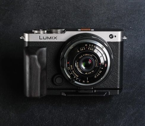 Wood L Handle Hand Grip + Aluminum Alloy Baseplate for lu Mix S9 Camera (Desert Iron + Black Base) in Saudi Arabia