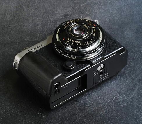 Wood L Handle Hand Grip + Aluminum Alloy Baseplate for lu Mix S9 Camera (Desert Iron + Black Base) in Saudi Arabia