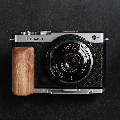 Wood L Handle Hand Grip + Aluminum Alloy Baseplate for lu Mix S9 Camera (Desert Iron + Black Base) in Saudi Arabia