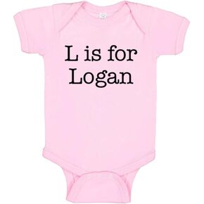 TATY Kids L is for Logan Baby Infant Bodysuit
