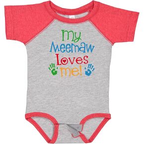 inktastic Me Meemaw Loves Me Cute Baby Bodysuit