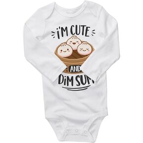 Puddle Kickers Bao Dim Sum Dumplings Baby Bodysuit, Asian Inspired Baby Romper, Soft One-Piece Infant Creeper