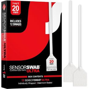 Sensor Swab Ultra 20mm Swabs - Camera Sensor Cleaner Swabs for Cleaning APS-H Mirrored or Mirrorless SLR & DSLR Cameras. Canon, Nikon, Sony - Sensor Dust & Oil Remover (Pack of 12)