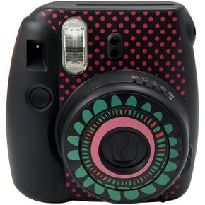 Creative Fujifilm Mini 9/ Mini 8 Camera Decorative Body Sticker/Camera Decor Sticker Decals Compatible with Fujifilm Mini 9/8/8+ Camera –Sunflower/Black Fuchsia Dots