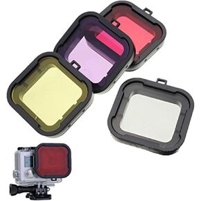 Portable Action Camera ABS Grey/Red/Purple/Yellow Diving Lens Filter Cover for Go-pro Hero 3+ 4 Protecting