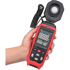 Digital Illuminance Light Meter Tester, Digital Light Meter Photography Luxmeter Detachable Probe Illuminometer Lux/Fc Photometer Enviromental Tester for set design, factory, office or home use