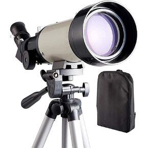 70mm Aperture 400mm Refractor Telescope for Kids & Beginners, Portable Astronomical Telescope with Adjustable Tripod for Travel & Stargazing
