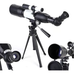 High Magnification 350mm Astronomical Telescope for Adults & Kids, Lightweight Monocular with Tripod & Finder for Beginners, Silver(Silver)