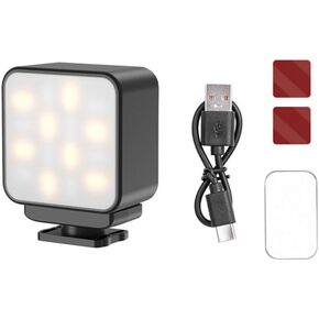 LED Video Light for DJI Osmo Pocket 3/Action 5 Pro/4/3，Type-C Charging Port with Powerful Neodymium Magnets Lighting Accessory with Three Color Temperature Adjustments (White)