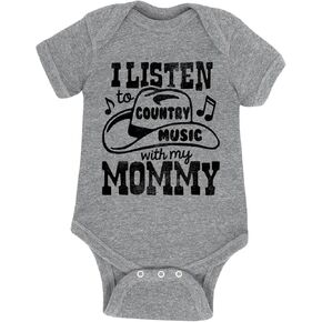 Instant Message - Country Music Mommy - Infant Baby One Piece - Size 6 Months Athletic Heather