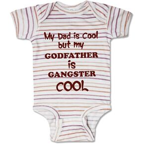 Cute Rascals Baby Bodysuit My Dad Is Cool but My Godfather Is Gangster Cool B Boy & Girl Striped Baby Clothes Funny Cotton Stripes Multi Girl Design Only Newborn