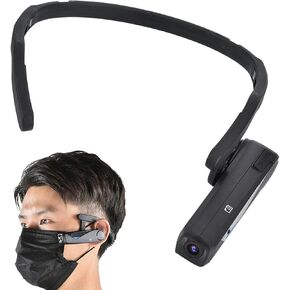 1920x1080P 20MP HD Head Mounted Action Camera, Head Wear Mini Sports Camcorder Wide Angle Video Cell Phone APP Control with Microphone