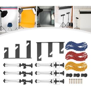 3 Roller Manual Background Support System, Wall Mounting Backdrop Elevation Device, Manual Photography Background Lifter for Photography Live Streaming
