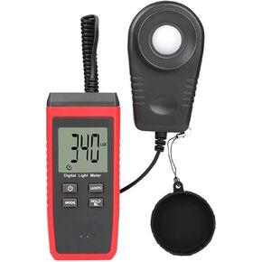 Digital Illuminance Light Meter Tester, Illuminometer Light Meter 200,000 LUX Digital Luxmeter Luminance Lux Fc Test Max Min Illuminometers Photometer for set design, factory, office or home use