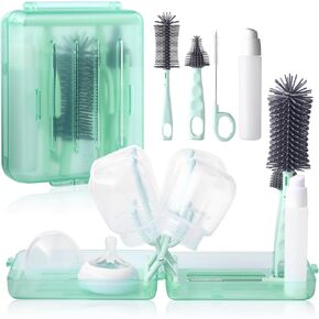 Bottle Cleaner Brush Set Travel Bottle Cleaner Kit Portable Bottle Cleaning Kit Cleaner Brush Set Toddler Cleaning Set Baby Travel Essentials for Flying Toddler Airplane Travel Essentials