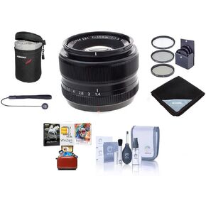 Fujifilm XF 35mm f/1.4 Lens, Bundle with 52mm Filter Kit, Lens Pouch, Capleash, Cleaning Kit, Lens Wrap, Mac Software Package